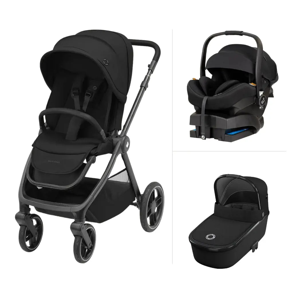 Maxi Cosi Oxford Stroller with Bassinet and Mico 12 LX Onyx Travel System