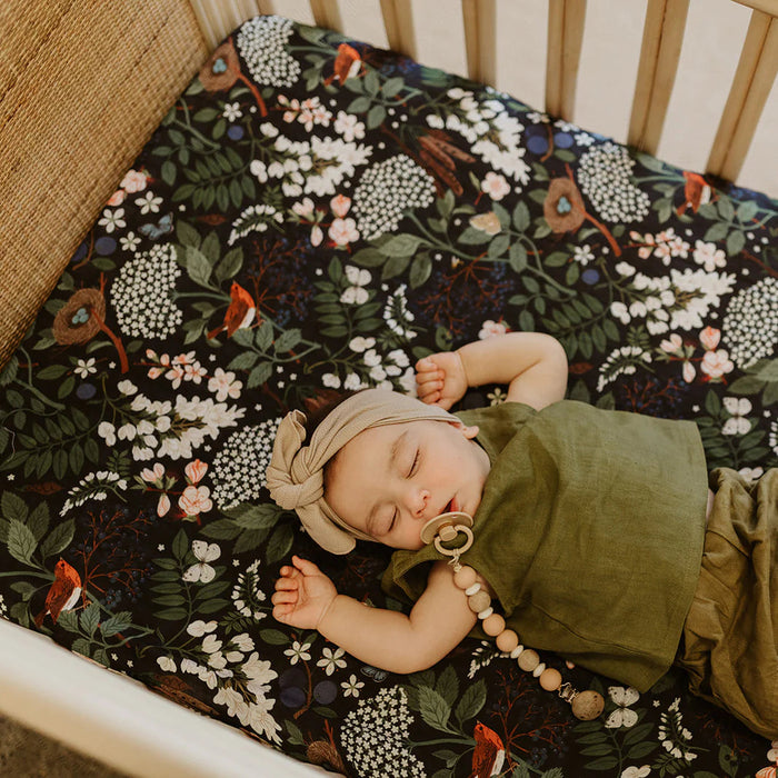 SNUG AS A BUB + CO Night Garden Cot Sheet