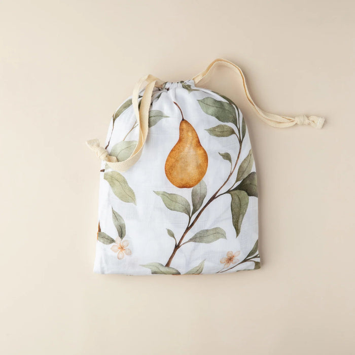 SNUG AS A BUB + CO Whimsical Pear Cot Sheet
