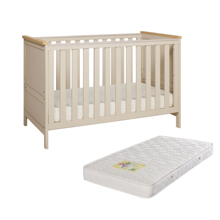 Tutti Bambini Misha Cot + Mattress - Mushroom & Golden Oak
