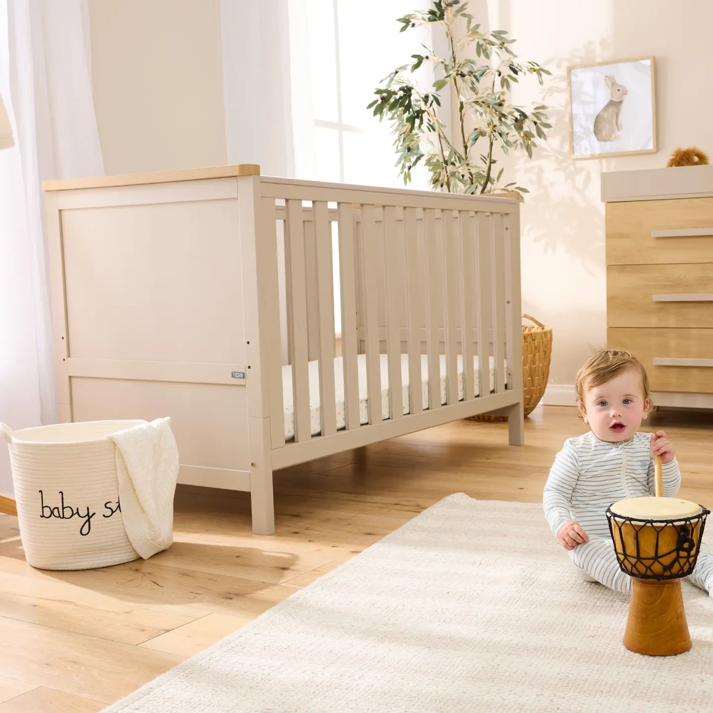 Tutti Bambini Misha Cot - Mushroom & Golden Oak