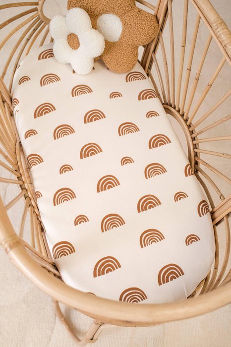 Kiin Baby Organic Change Pad/Bassinet Sheet - Rainbow Ivory Umber