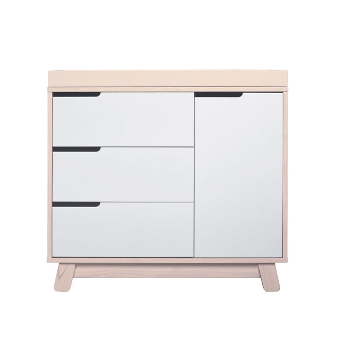 Babyletto Hudson Changer-Dresser, Washed Natural/White-Nursery Furniture - Drawers-Babyletto | Baby Little Planet