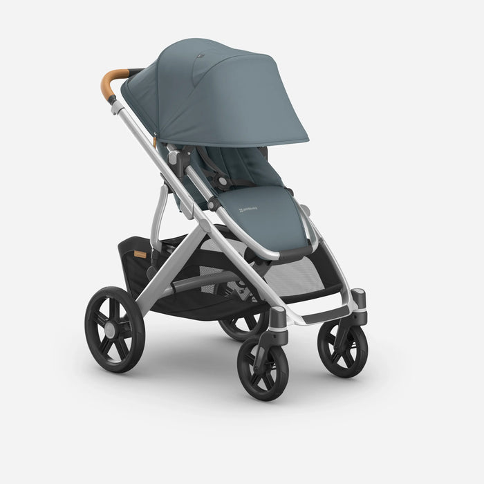UPPAbaby Vista V3 Travel System Pram with Bassinet - Callum (Stone Blue / Silver) - Smooth Ride, Enhanced Safety & Breathable Comfort