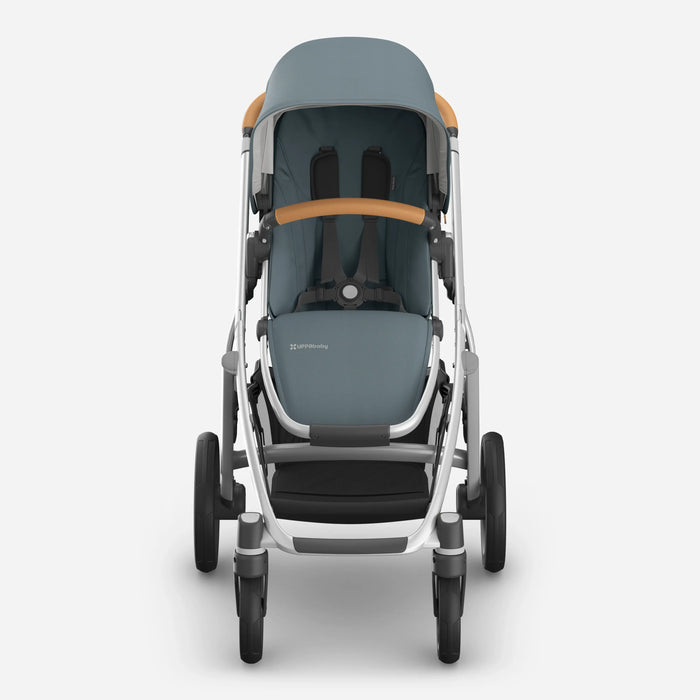 UPPAbaby Vista V3 Travel System Pram with Bassinet - Callum (Stone Blue / Silver) - Smooth Ride, Enhanced Safety & Breathable Comfort