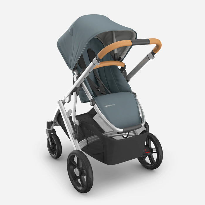 UPPAbaby Vista V3 Travel System Pram with Bassinet - Callum (Stone Blue / Silver) - Smooth Ride, Enhanced Safety & Breathable Comfort