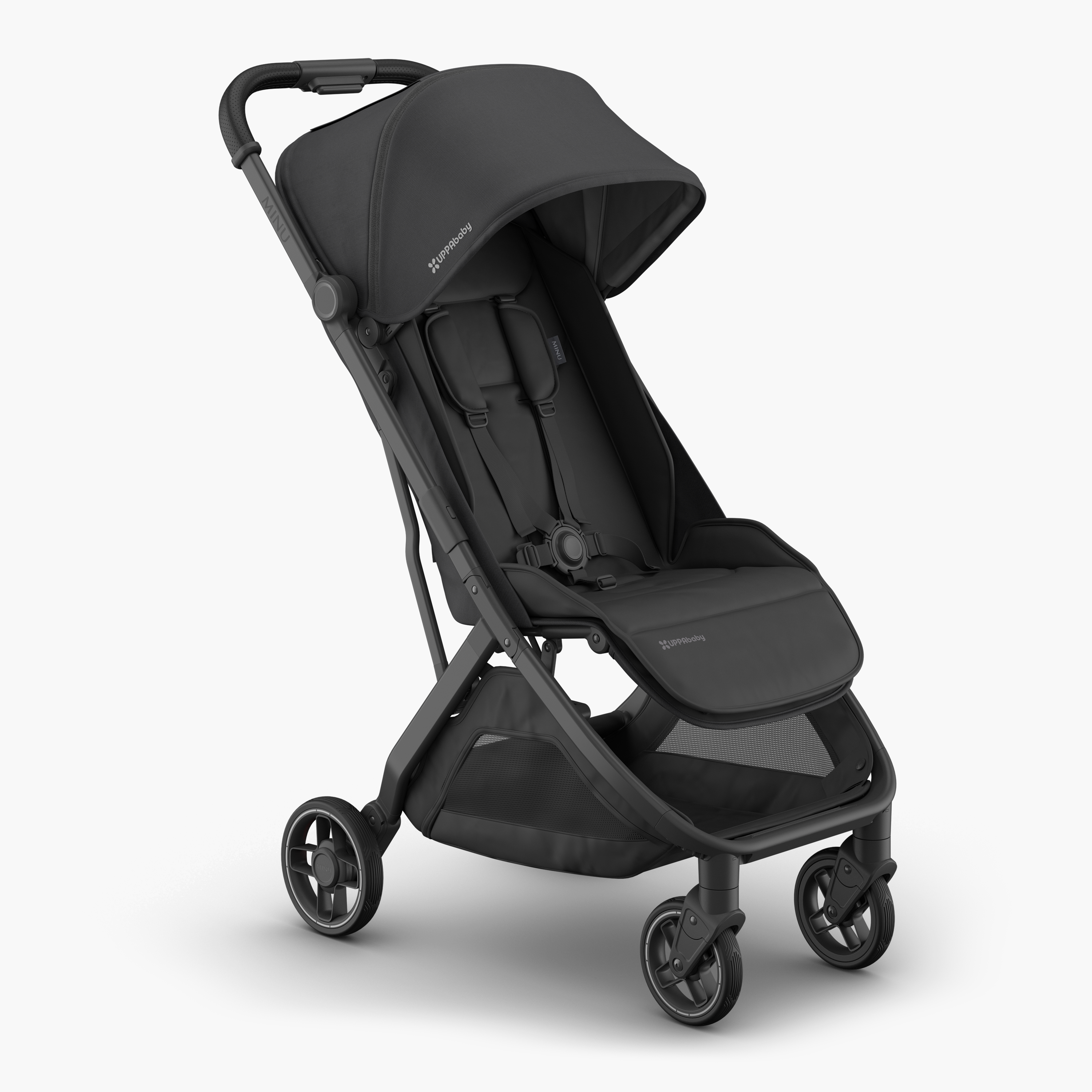 UPPAbaby - MINU V3 Stroller - Jake (Charcoal/Carbon/ Black leather)