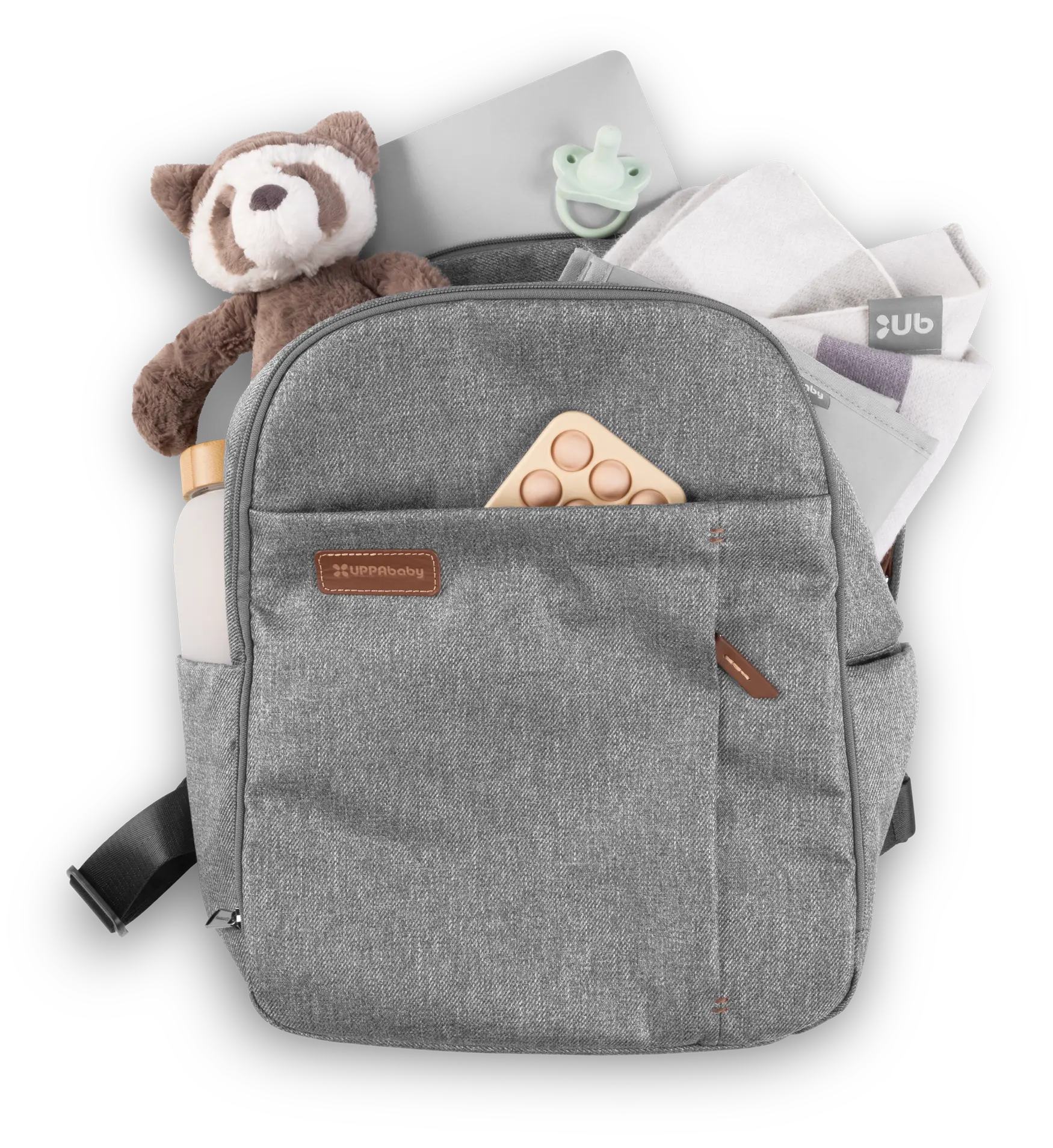 UPPAbaby Nappy Bag Pro Greyson (grey melange/saddle leather)