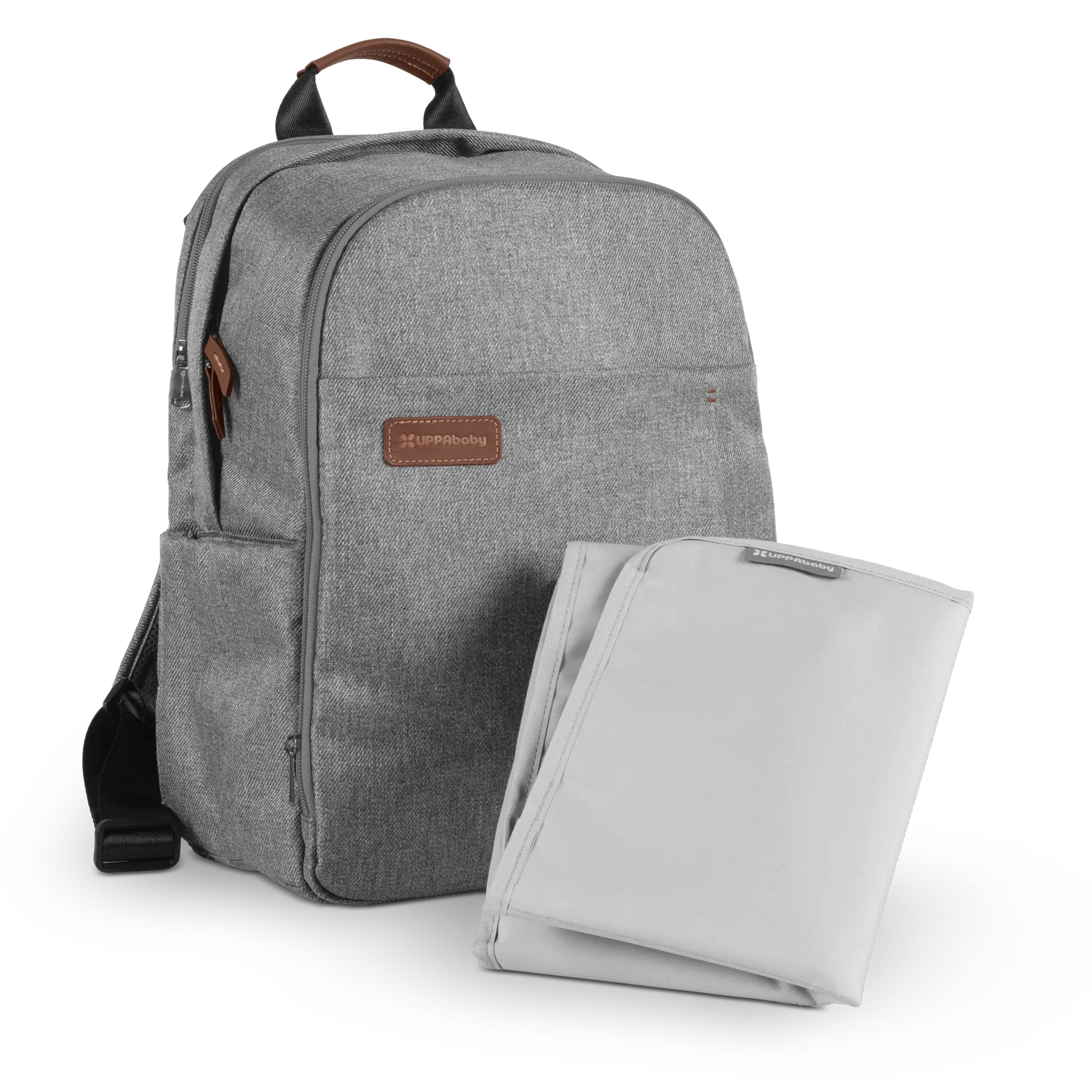 UPPAbaby Nappy Bag Pro Greyson (grey melange/saddle leather)