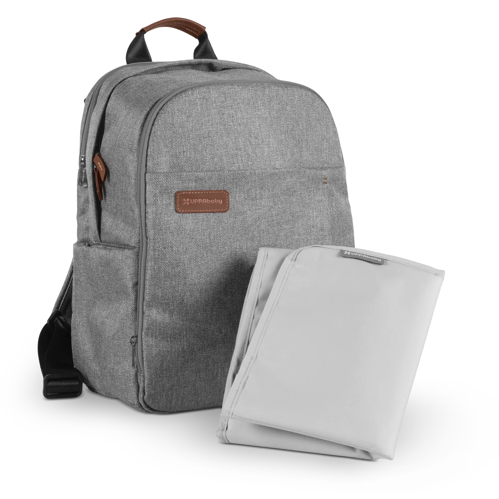 UPPAbaby Nappy Bag Pro Greyson (grey melange/saddle leather)