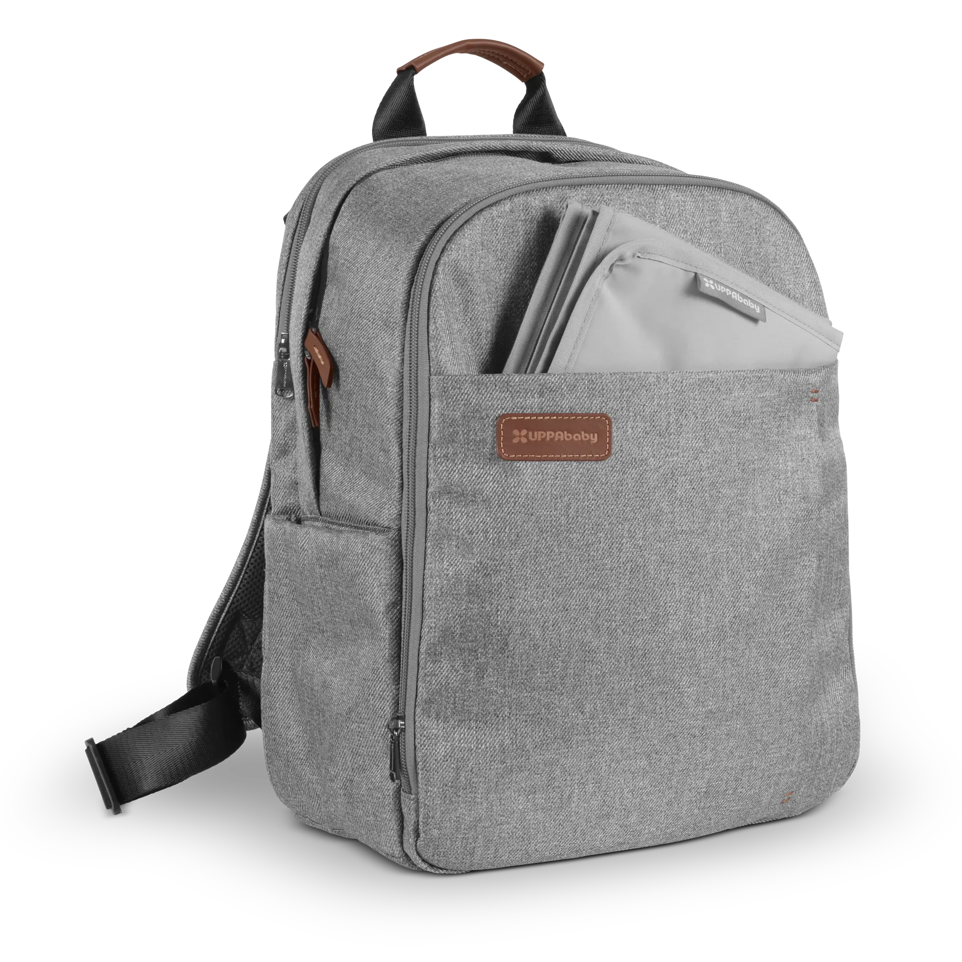 UPPAbaby Nappy Bag Pro Greyson (grey melange/saddle leather)