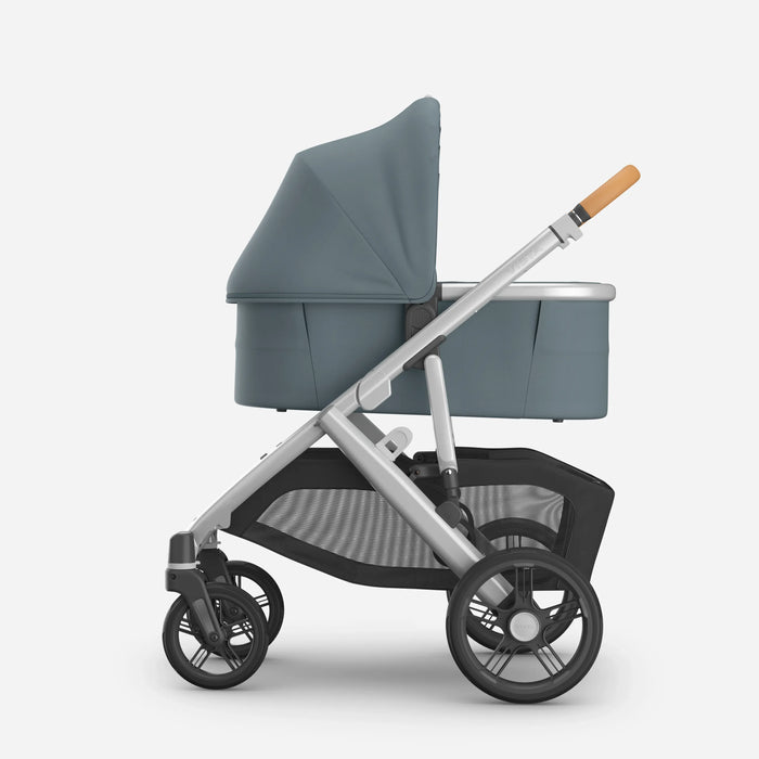 UPPAbaby Vista V3 Travel System Pram with Bassinet - Callum (Stone Blue / Silver) - Smooth Ride, Enhanced Safety & Breathable Comfort