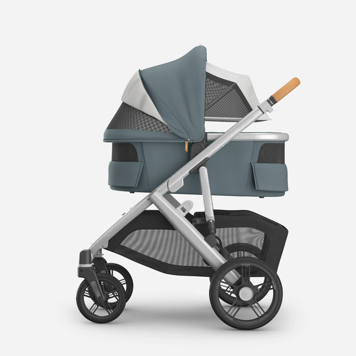 UPPAbaby Vista V3 Travel System Pram with Bassinet - Callum (Stone Blue / Silver) - Smooth Ride, Enhanced Safety & Breathable Comfort