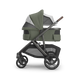 UPPAbaby Vista V3 Travel System with Bassinet - Evelyn Meadow Green | Graphite Frame, Chestnut Leather