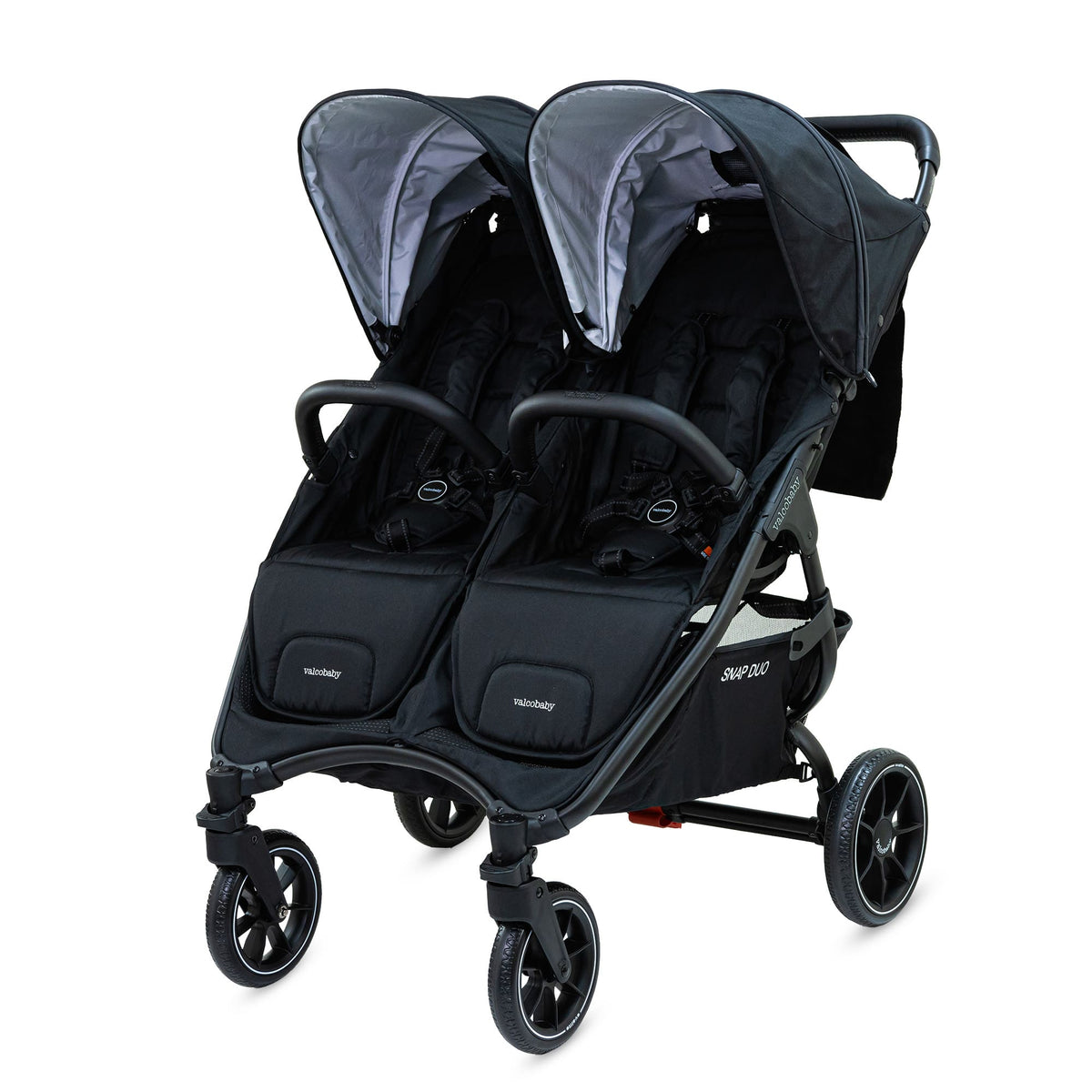 Valco Baby Snap Duo Series2 side by side double pram in Pitch (Black)