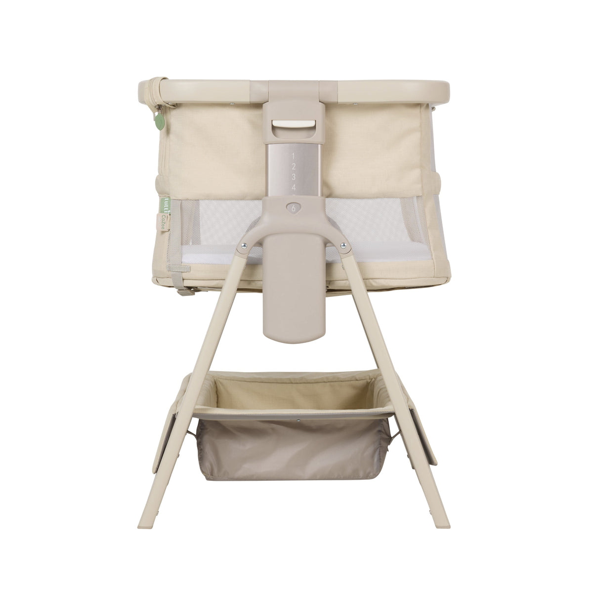 CoZee Breeze Zen end view showing the storage basket