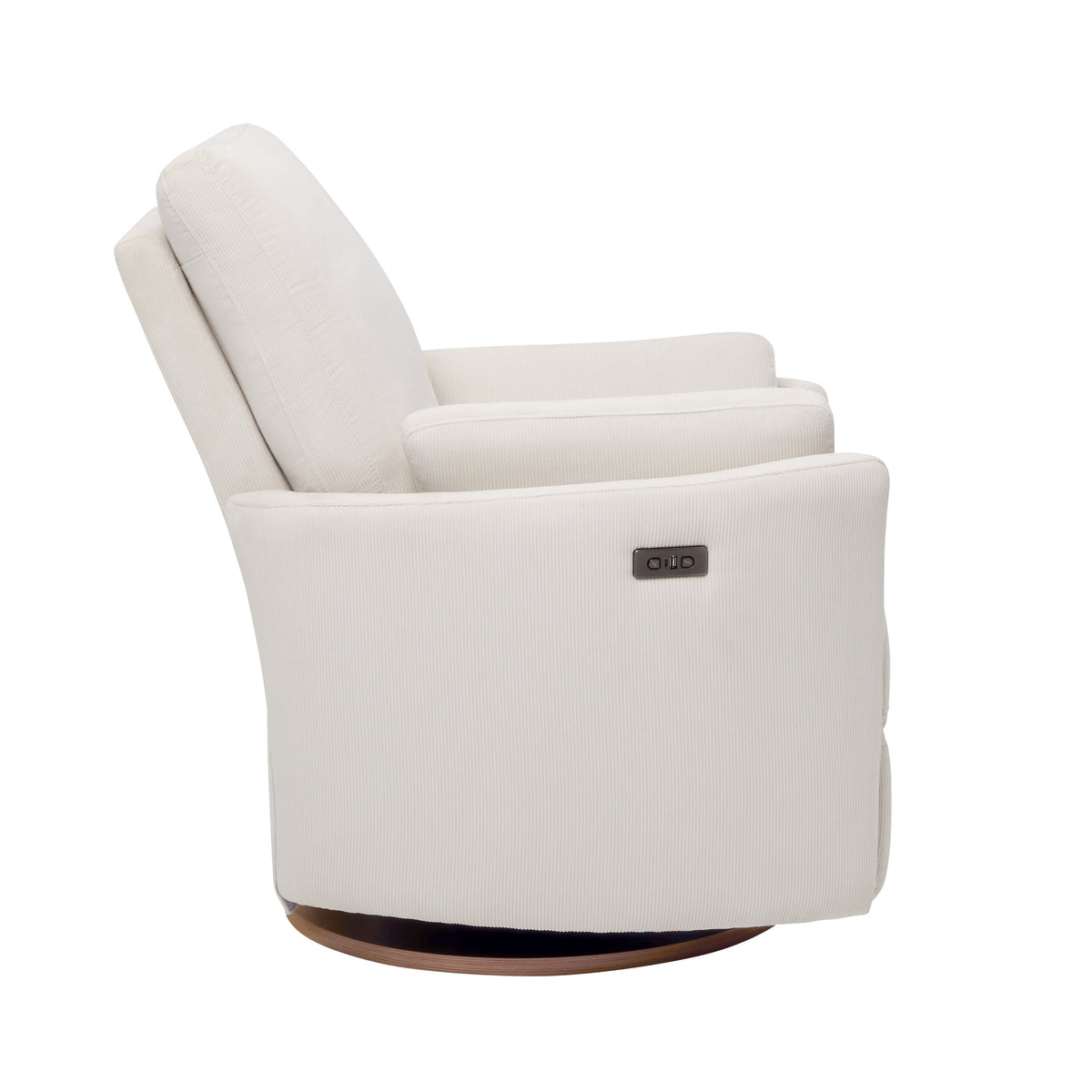 il Tutto Lola recliner nursing chair in Coconut Corduroy – tailored stitching detail