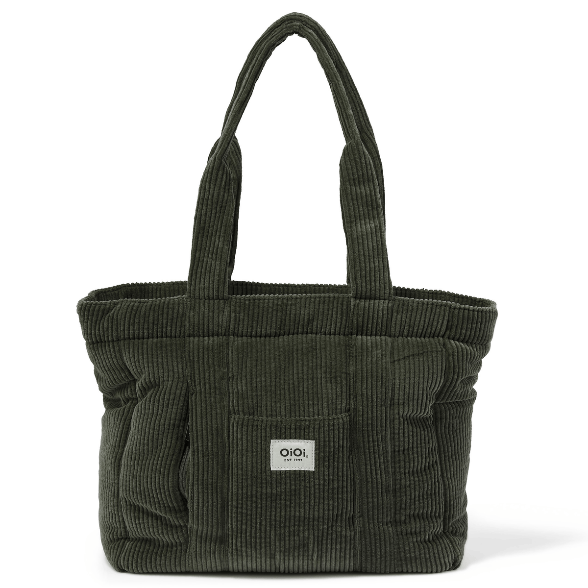 OiOi Everyday Tote nappy bag in Moss Green corduroy