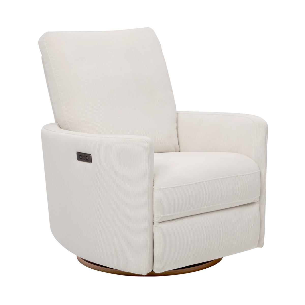 il Tutto Lola Coconut Corduroy electric recliner – reclined position for rest and recovery
