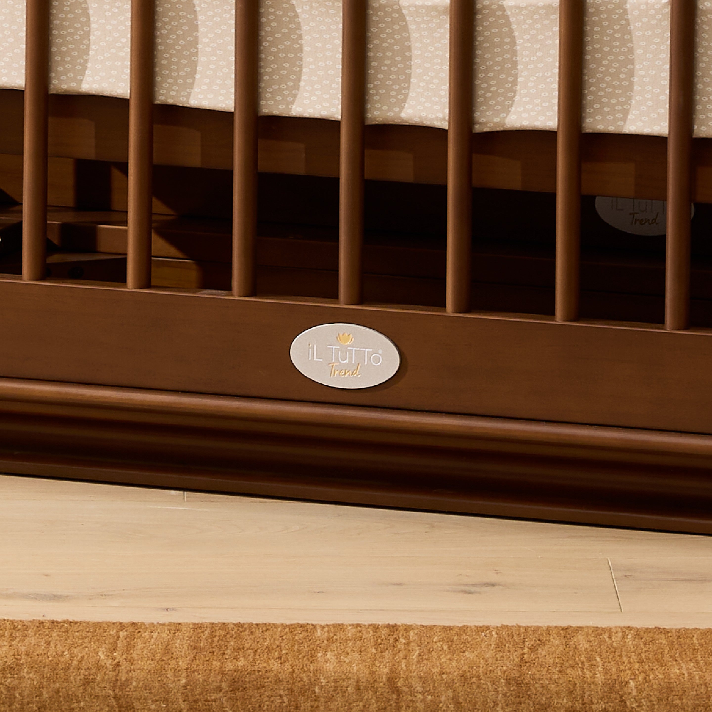 Ollie Sustainable Timber Cot in Walnut