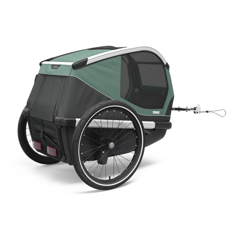 Thule Bexey M dog bike trailer Hazy Green, rear entry door