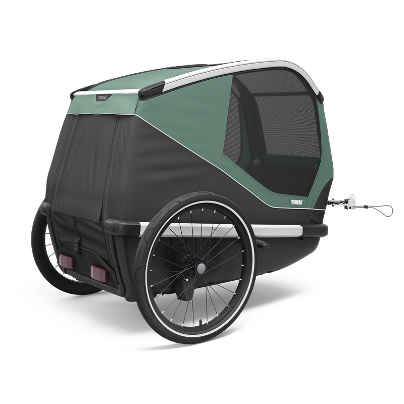 Thule Bexey L dog bike trailer Hazy Green, rear entry door