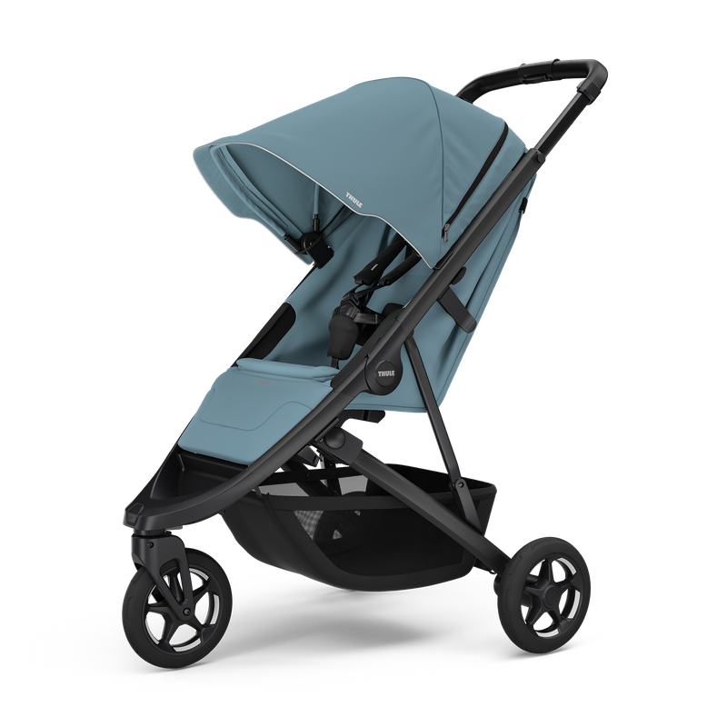 Thule Spring 2 compact stroller in Mid Blue on Black