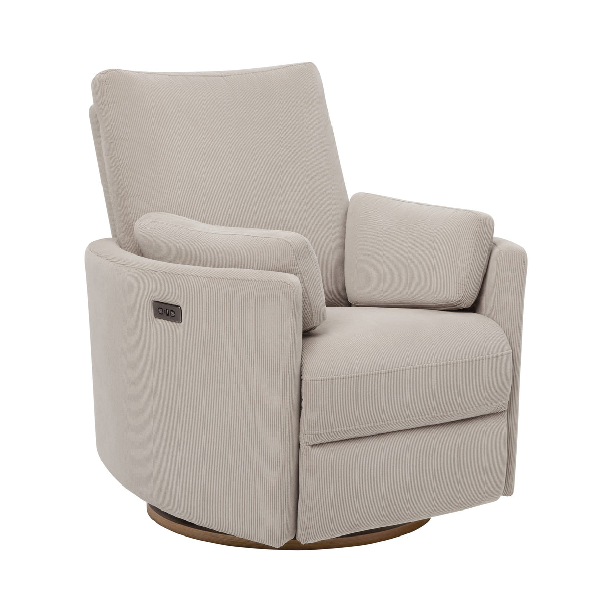 il Tutto Lola electric recliner glider nursery chair in Taupe Corduroy