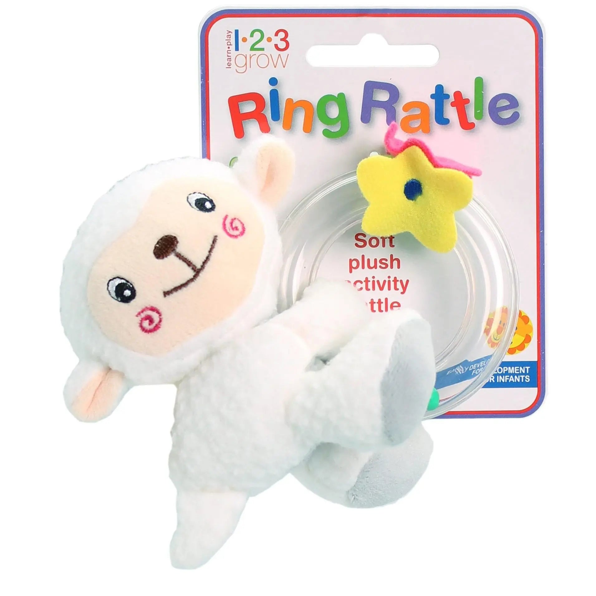 123 Grow Ring Rattle – Lamb – Baby Little Planet