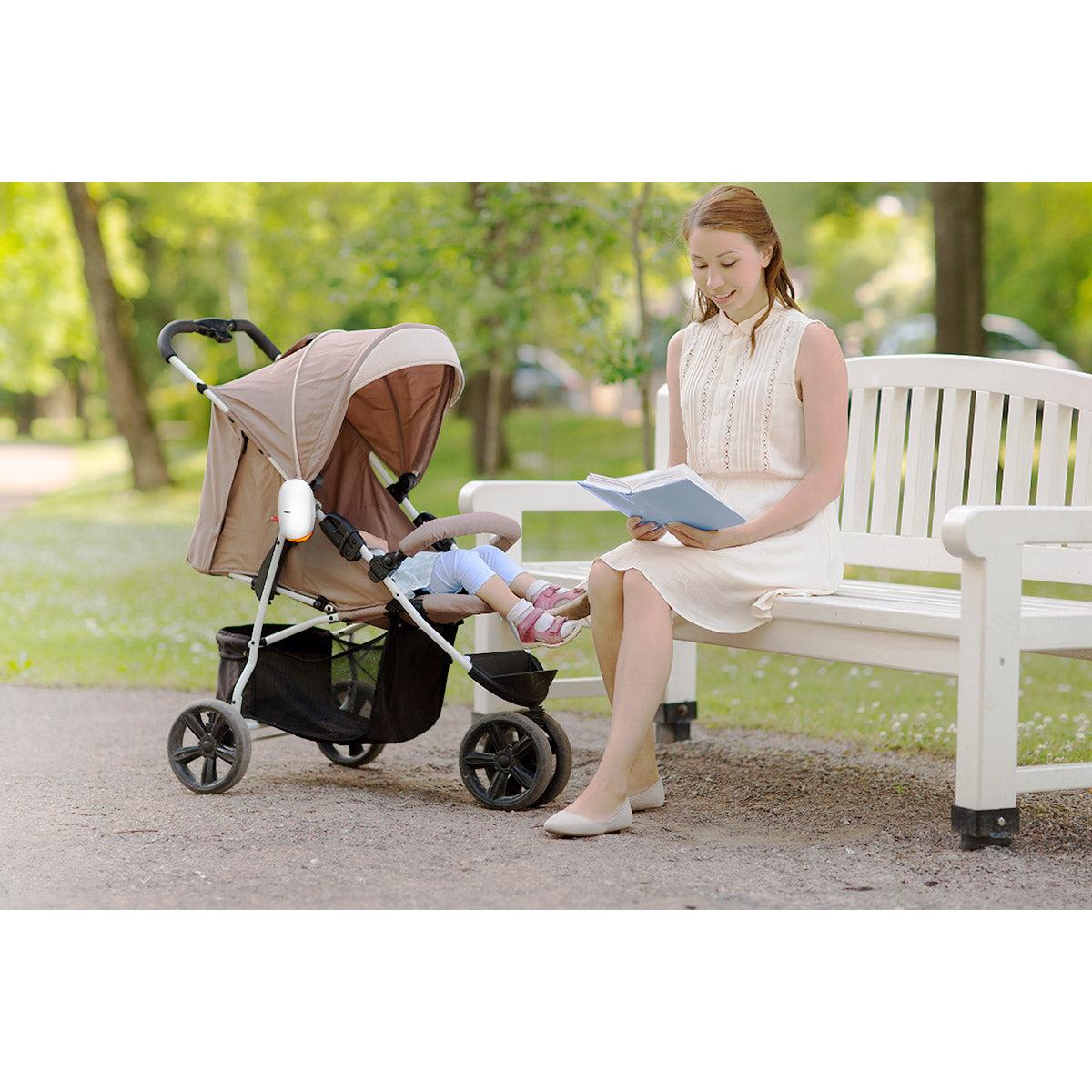 V-Hush Stroller Rocker, Baby Bouncer, Soother with Lullabies, Soothing Sounds, Amber Night Light, Universal Mount, Long Lasting Battery, USB-C AC Adapter, Auto-Off Timer, IPX2 Drip-proof