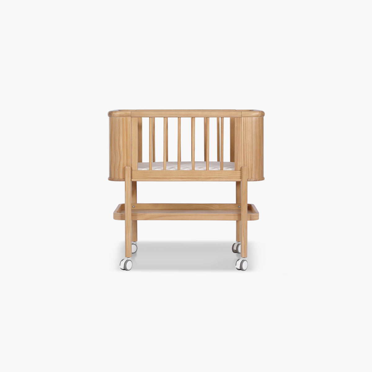 Seena Willow bassinet in natural radiata pine with mattress