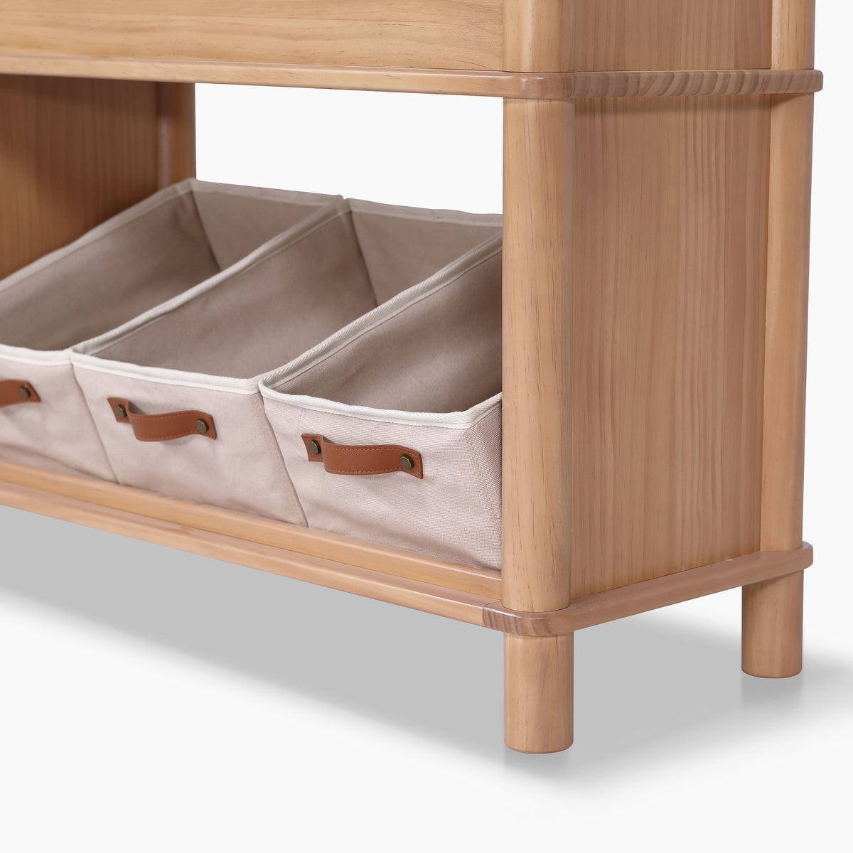 Seena Stori bookshelf in radiata pine, front view