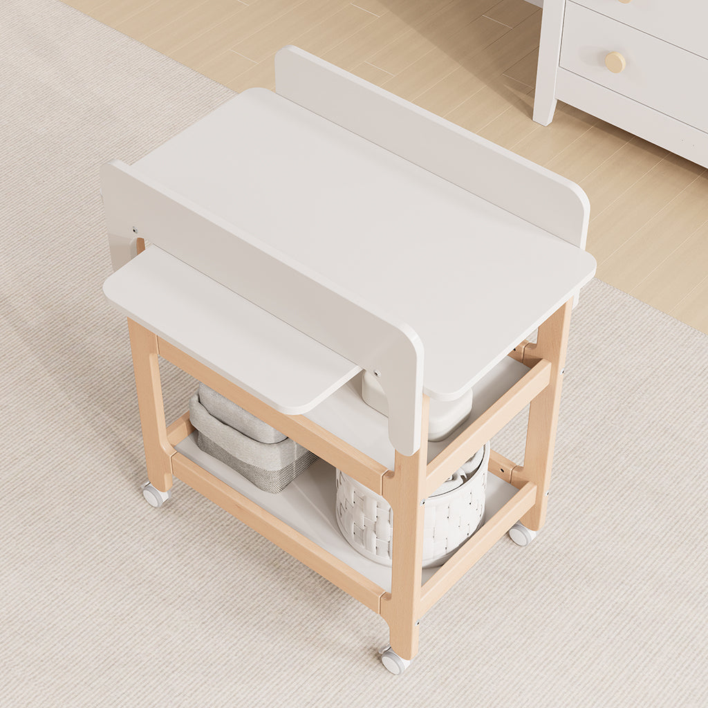 Boori Alva Ergonomic Changer with extended side tray for nappy essentials