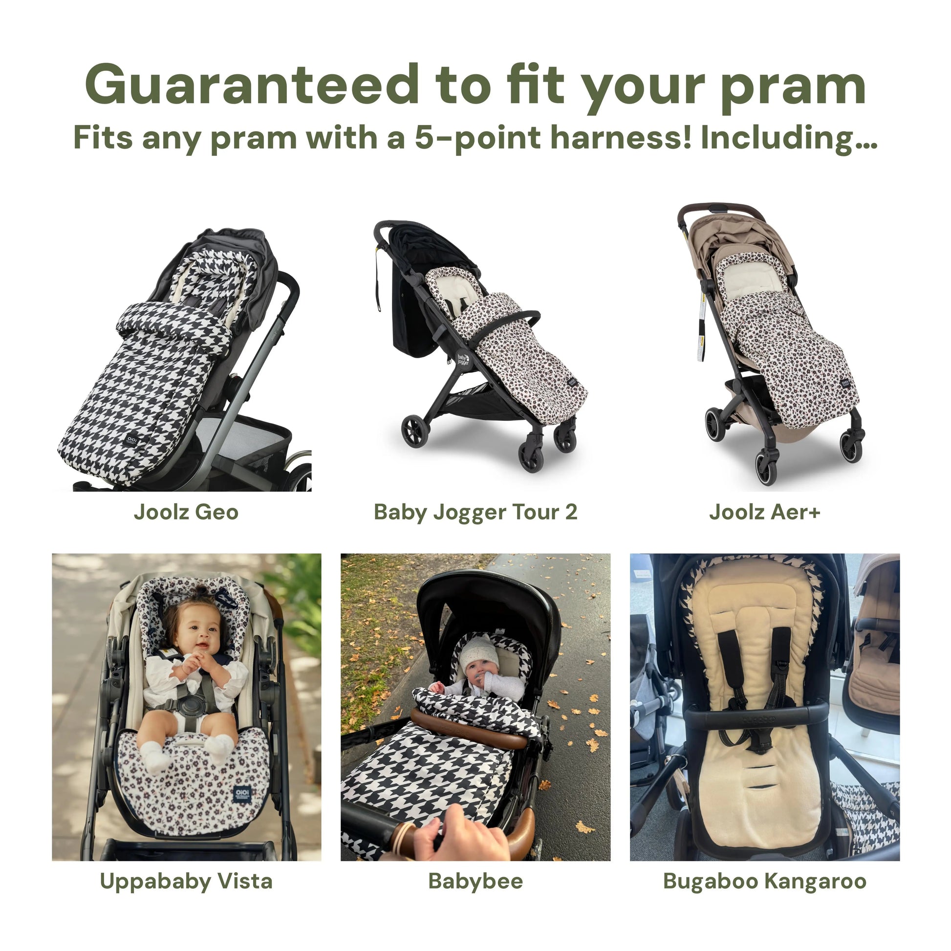 4-in-1 Convertible Footmuff – Houndstooth