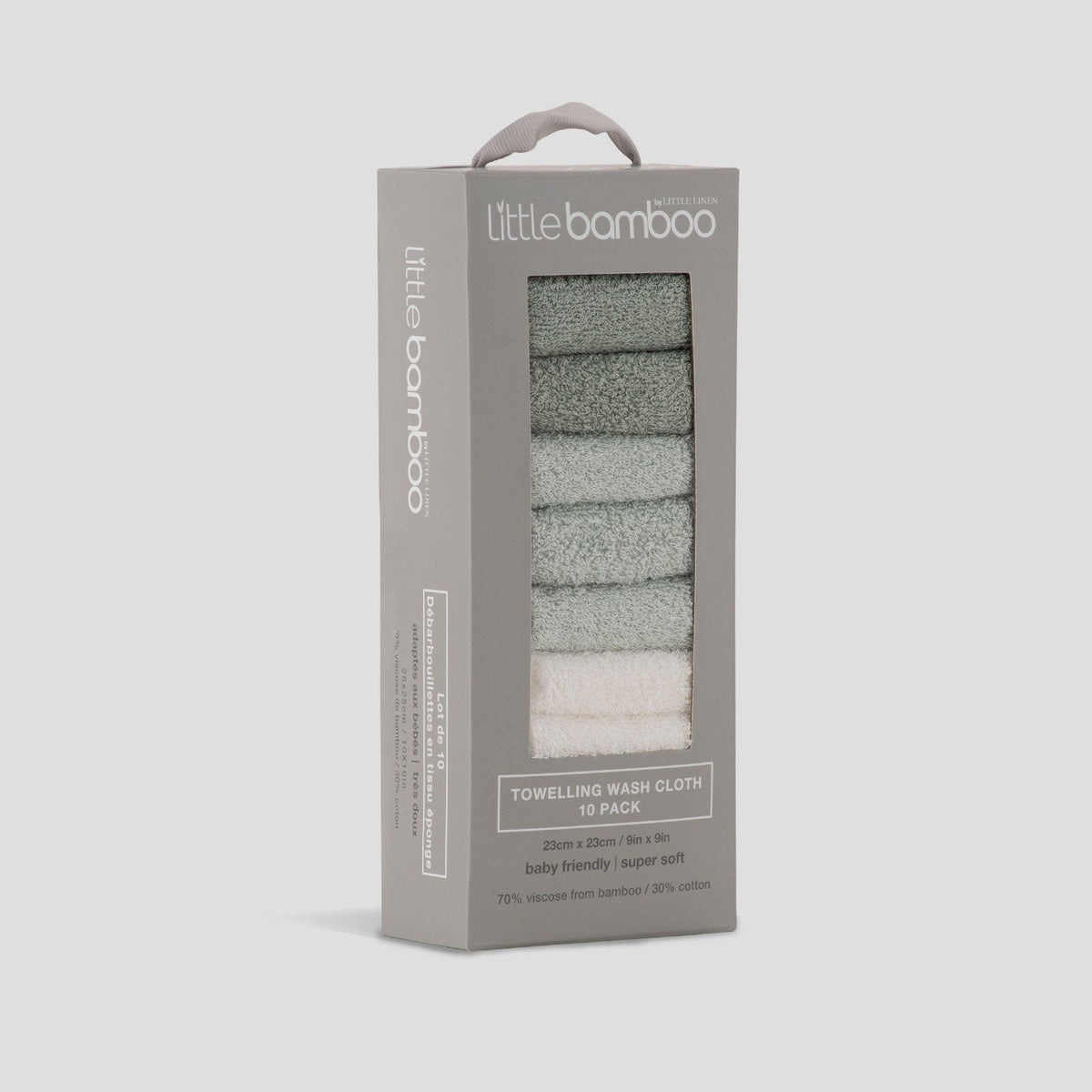 Turtle Bay bamboo towelling washers stacked
