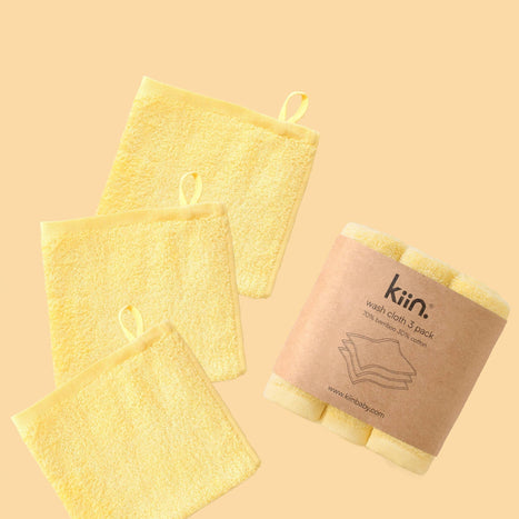 Kiin Baby Wash Cloths 3 Pack - Oat