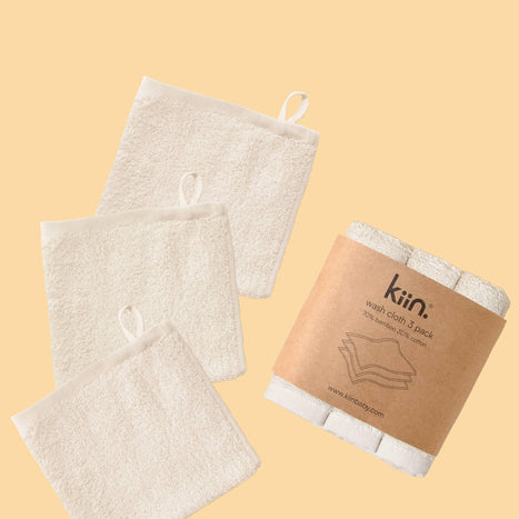 Kiin Baby Wash Cloths 3 Pack - Oat
