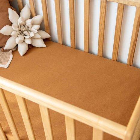 Kiin Baby Organic Cot Sheet - Rainbow Ivory Umber