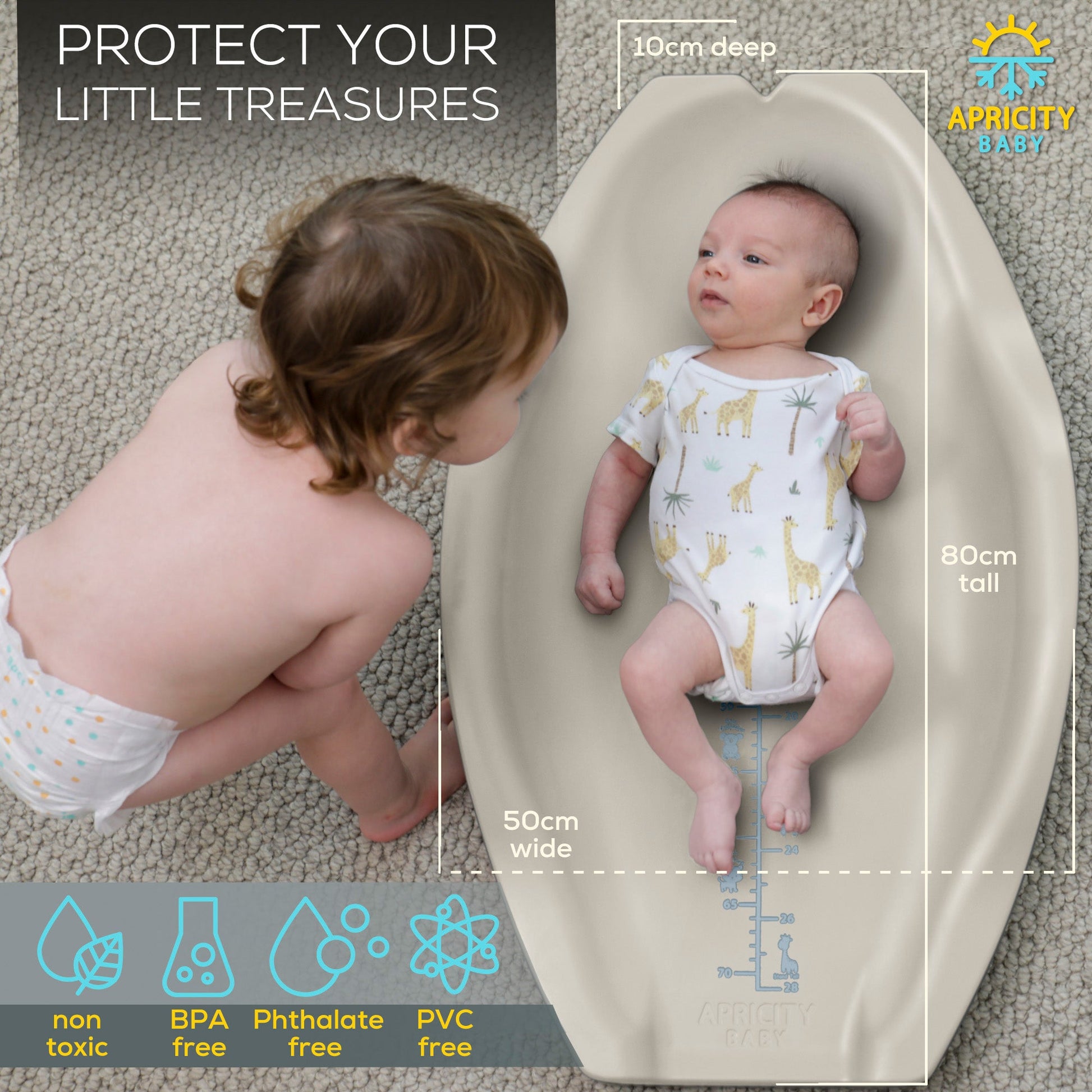 Apricity Baby Changing Pod – Premium Baby Change Mat Australia | No Covers, Easy Clean - Sandy Beige