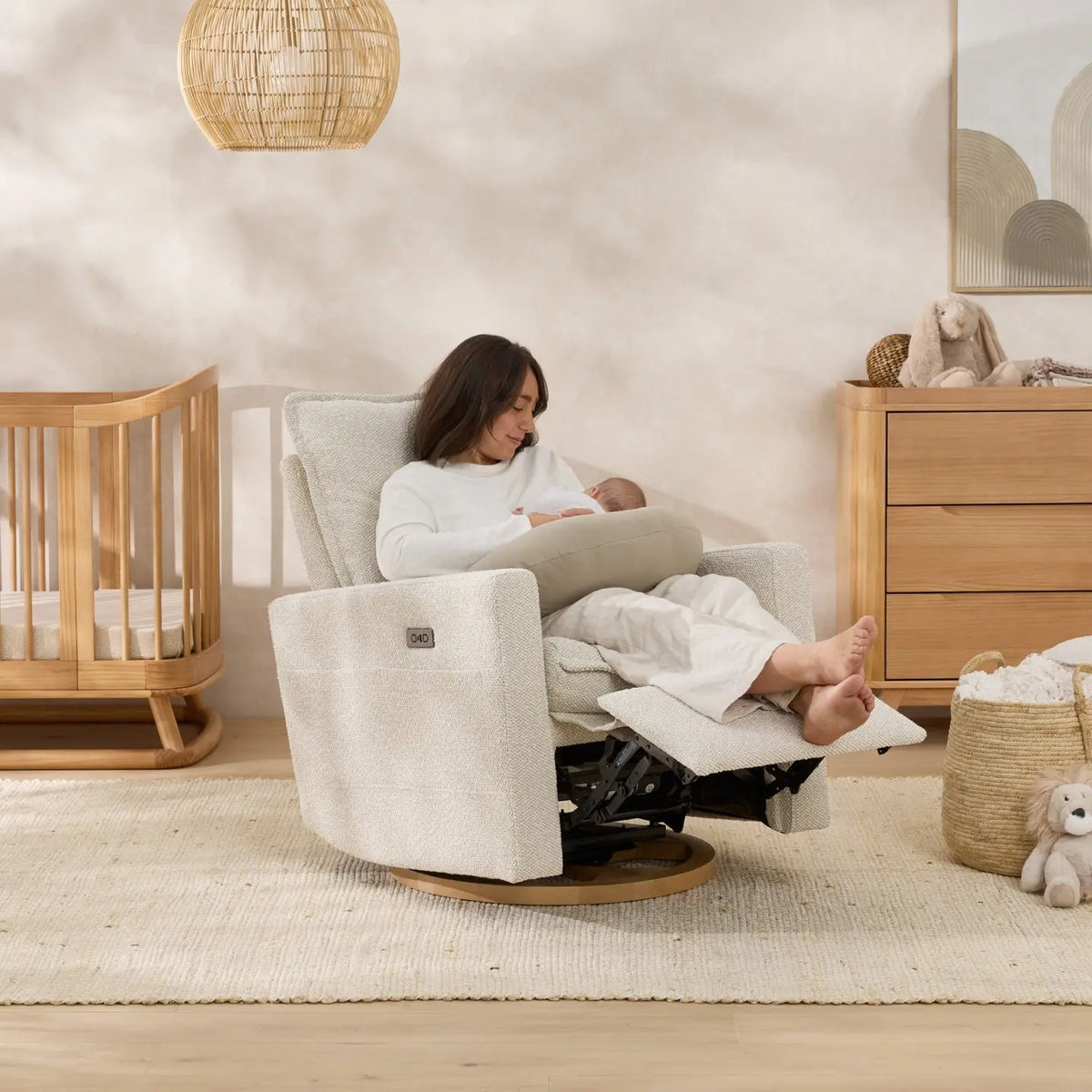 Tweed Glider Rocker Il Tutto Frankie Electric Recliner Glider Nursery Chair Soft Tweed ...