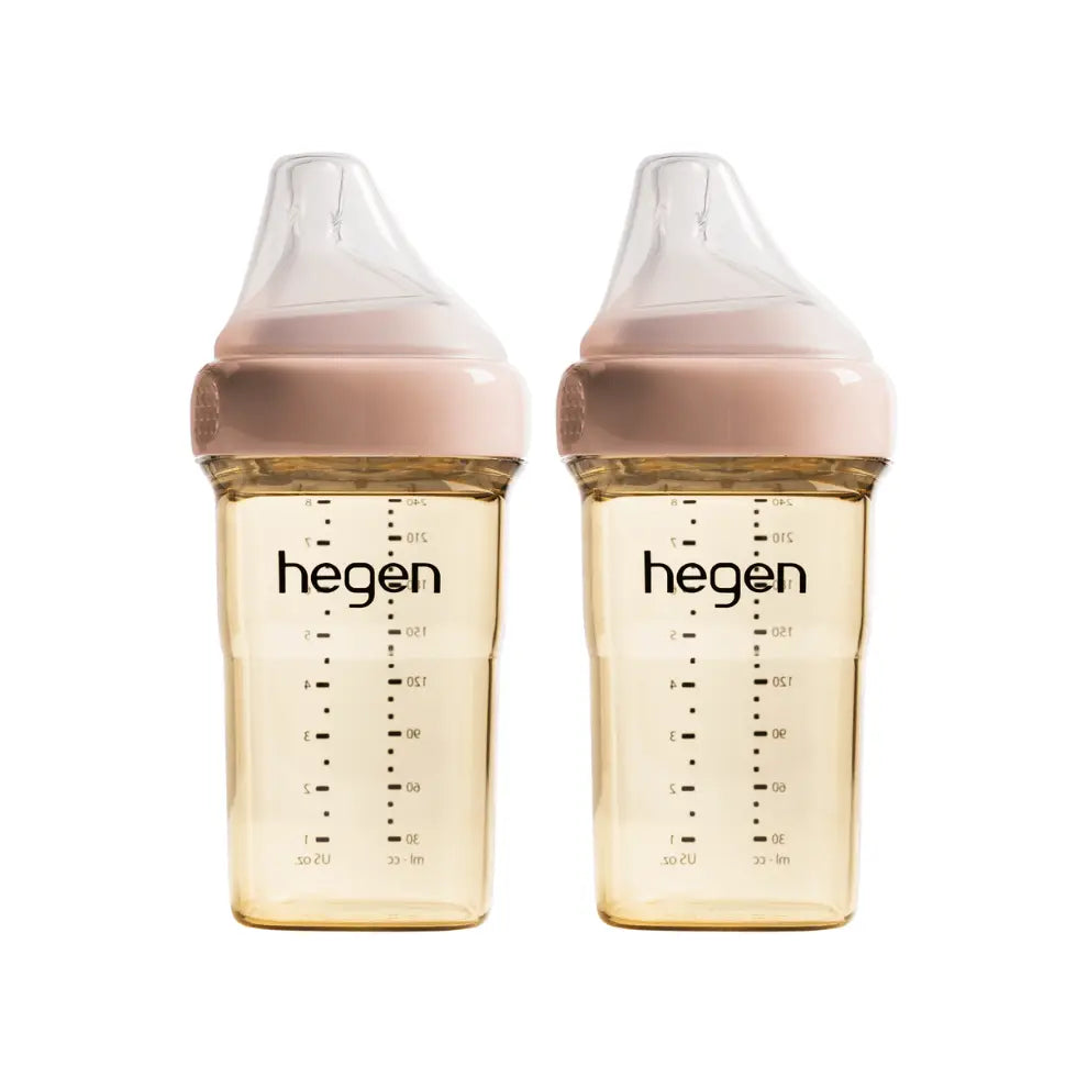 Hegen PCTO™ 240ml Feeding Bottle PPSU, 2-Pack with 2 x Medium Flow Teat