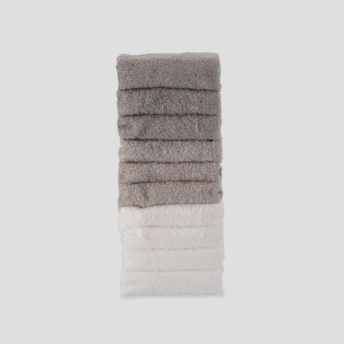 Little Bamboo Stone Grey towelling washer in use