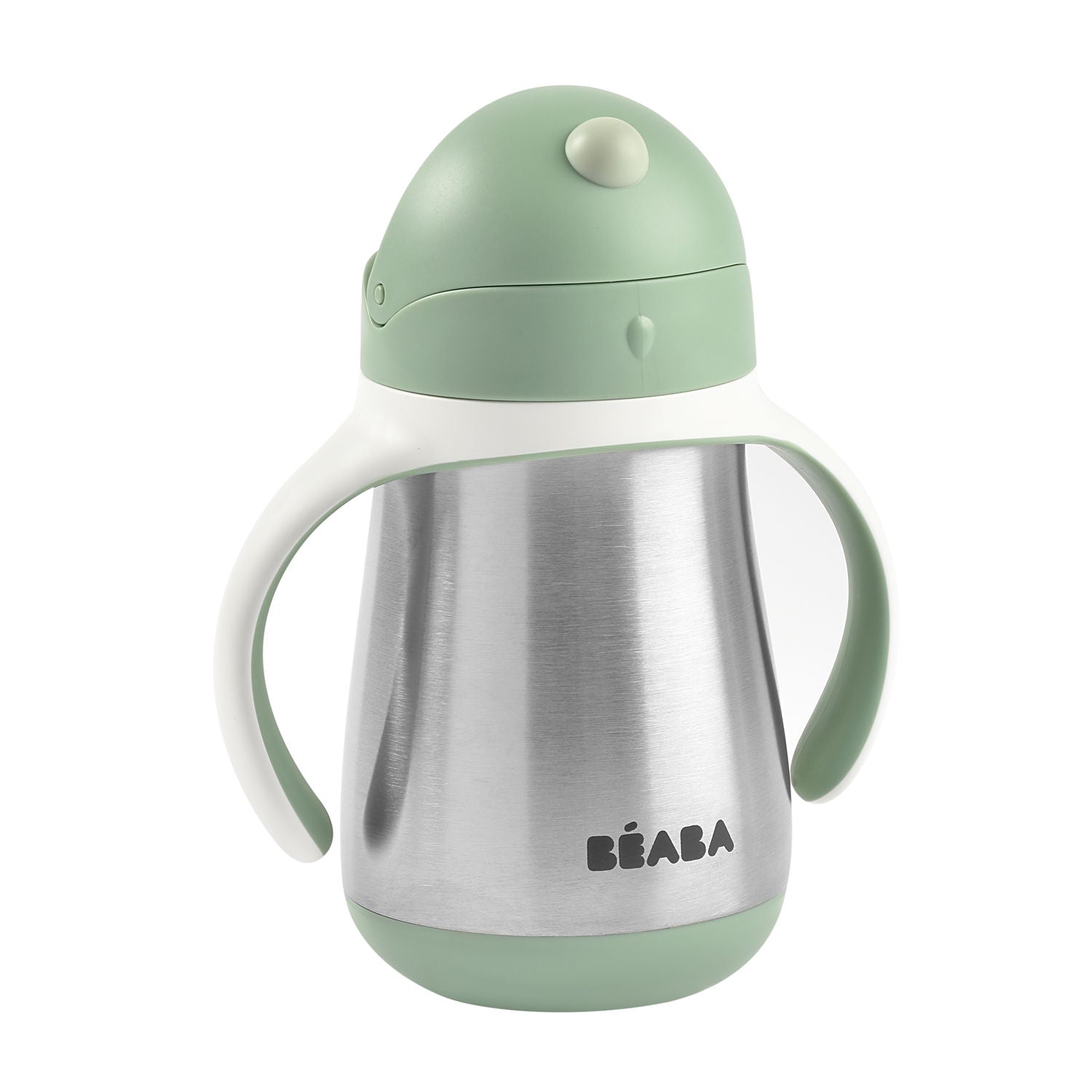 Beaba Stainless Steel Straw Cup 250ml - Sage Green