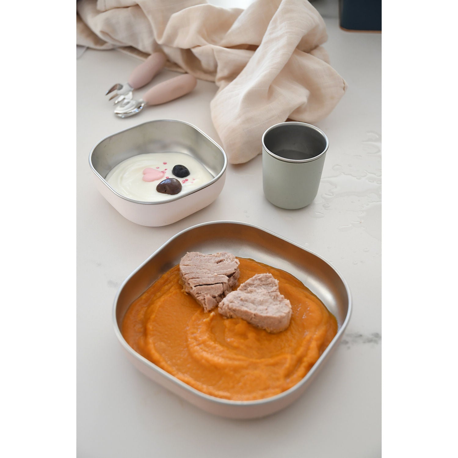 Beaba Stainless Steel Meal Set - Clay