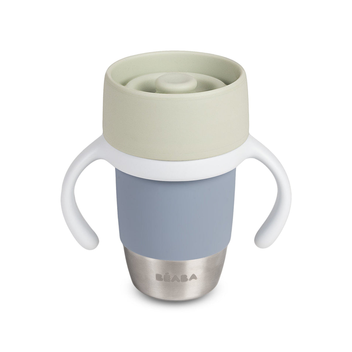 Beaba Click & Drink 360 stainless steel learning cup 240ml in Pebble