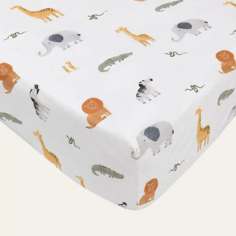 Wild Animals cot sheet elastic edge and deep corner
