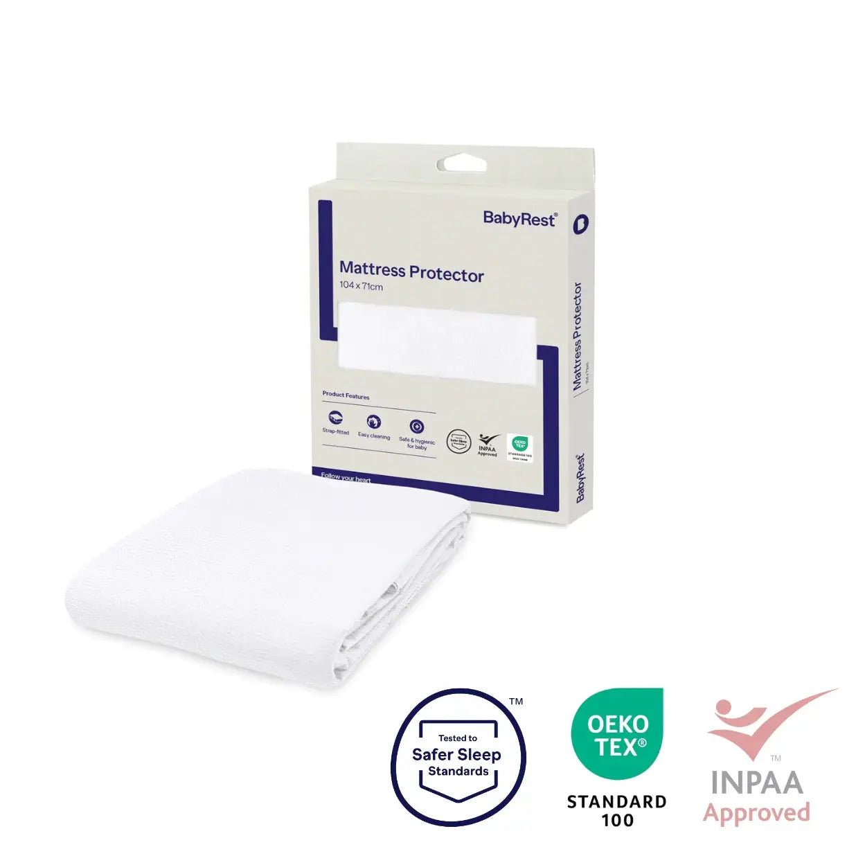 Babyrest Portacot Waterproof Mattress Protector - 104 x 71 cm