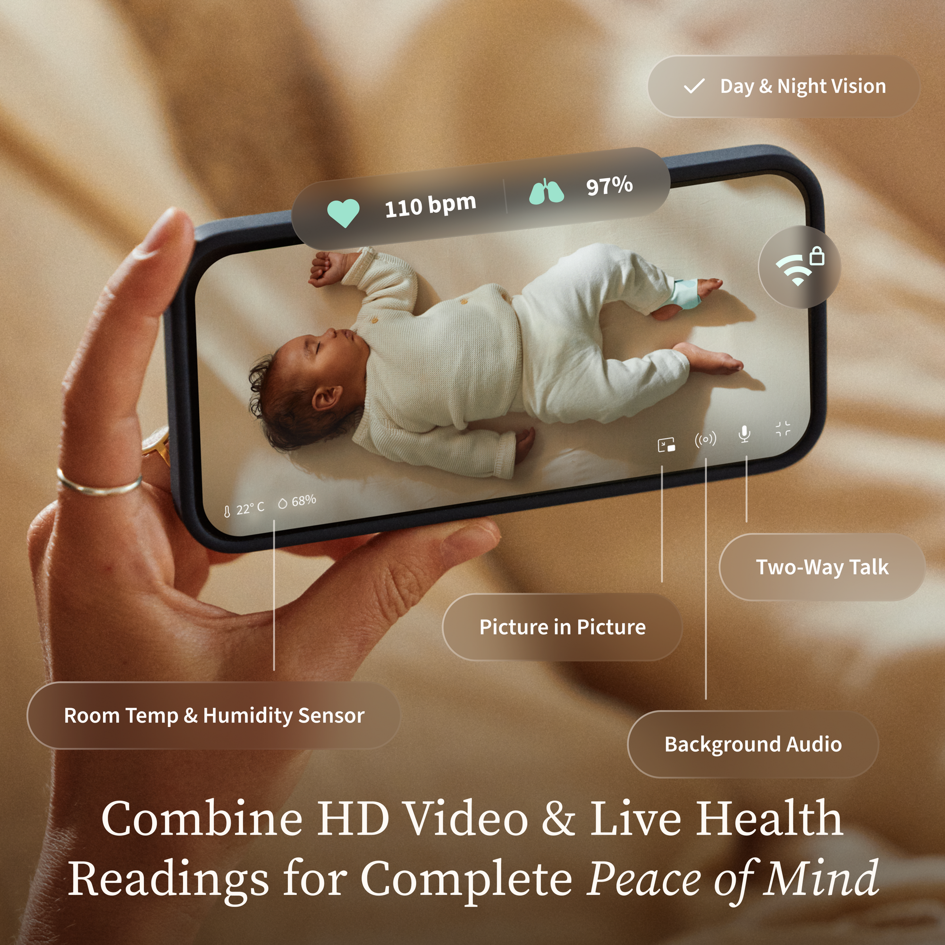 Owlet Dream Sight™ 2K HD camera included in Dream Duo™ 3