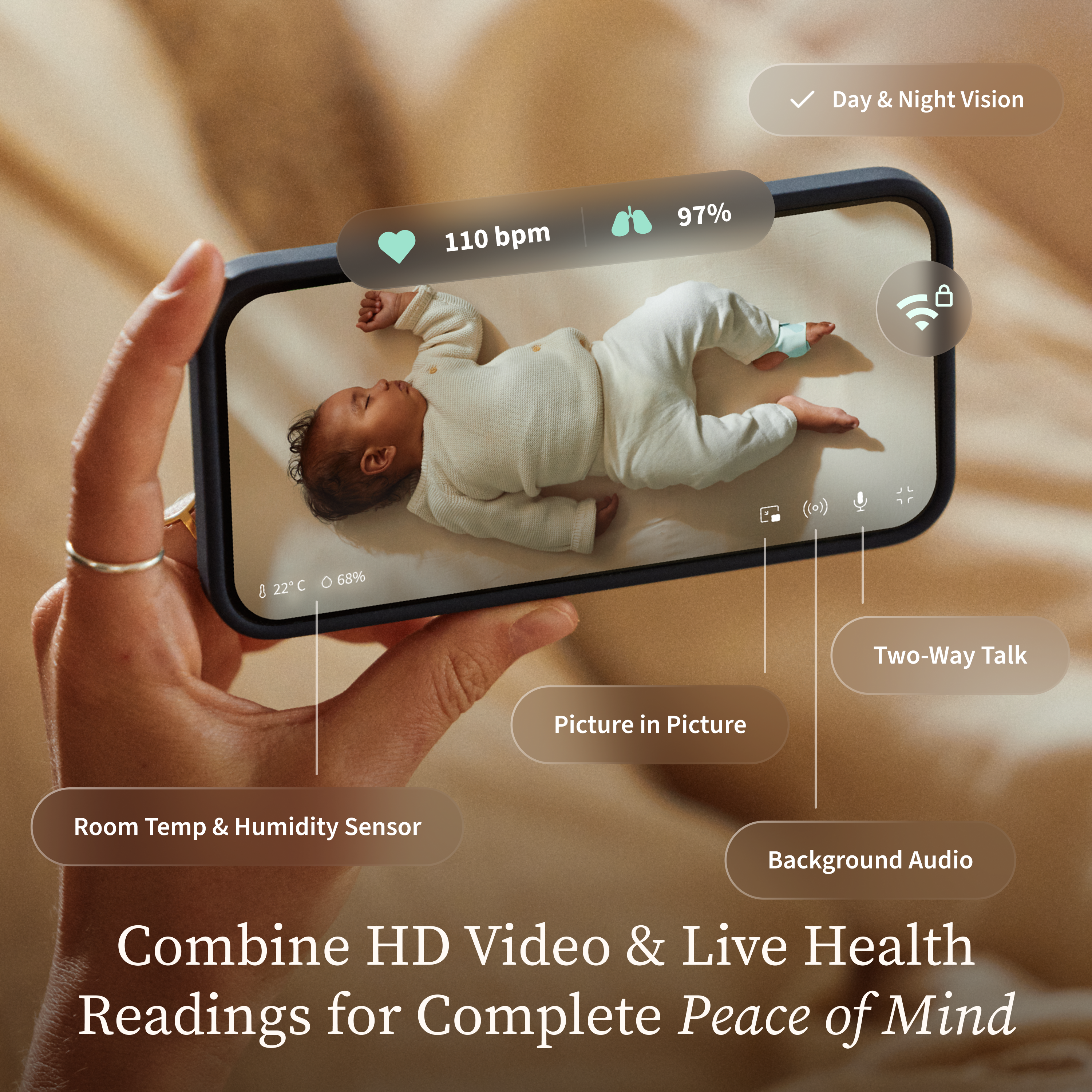 Owlet Dream Sight™ 2K HD camera included in Dream Duo™ 3
