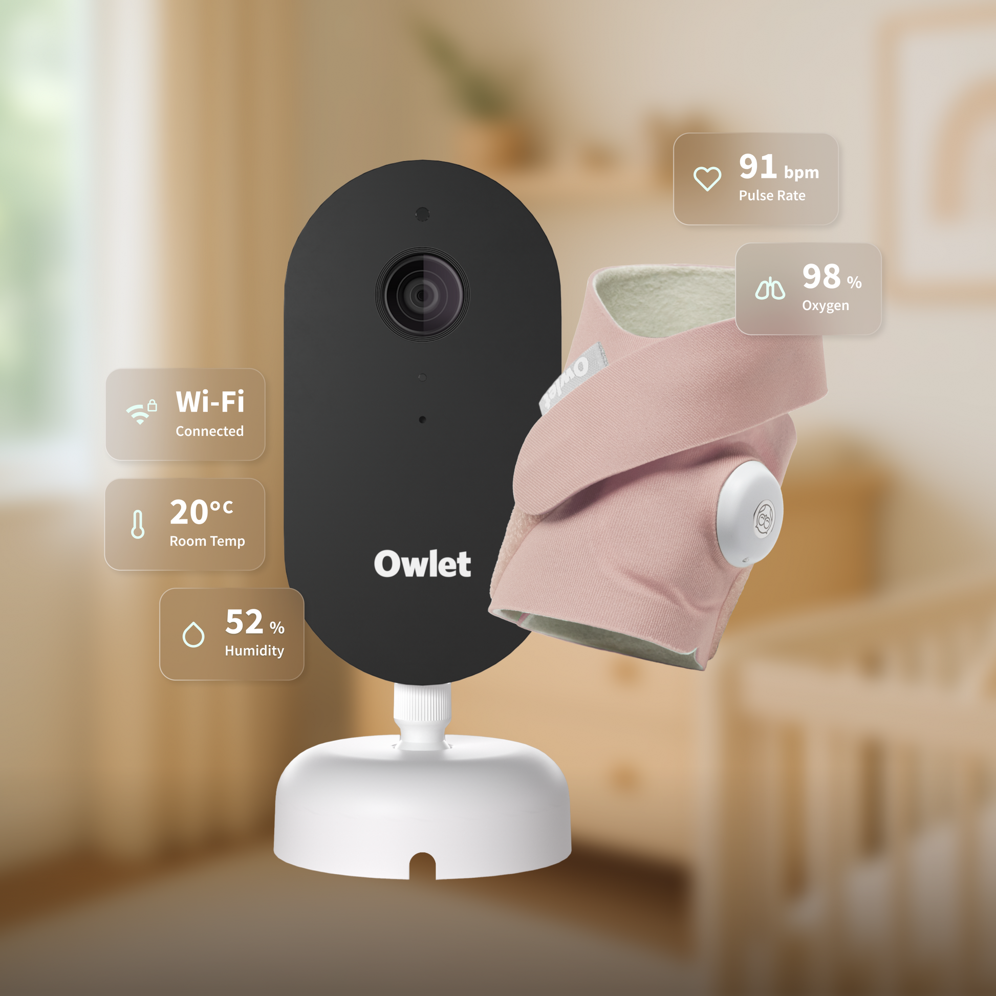 Dream Sock™ medically-certified baby health monitor included in Dream Duo™ 3